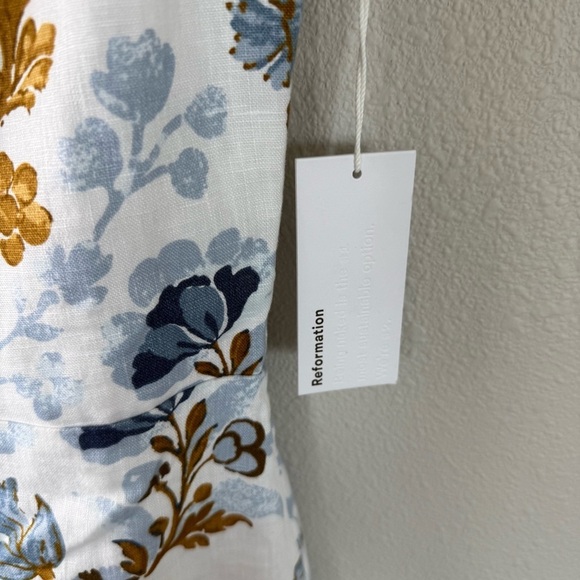 New REFORMATION Frankie Linen Dress in Reign Print NWT Wedding Women’s Size 2 - Picture 8 of 16